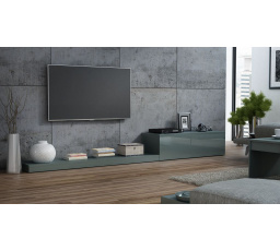 Tv komoda LIFE, šedá/lesklá šedá