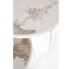 Konferenční stolek INES, efekt béžového mramoru / bílá