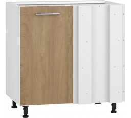 Rohová spodní skříňka VENTO DN-100/82, dub medový/bílá