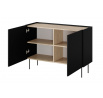 Komoda DESIN 120 2D, Černý mat/Dub Nagano