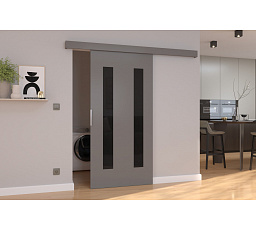 Posuvné dveře na stěnu HERS 76 Gray+Black Lacobel