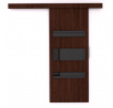 Posuvné dveře na stěnu DESIO 96 Wenge+Black Lacobel