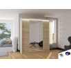 Posuvná skříň se zrcadlem a LED osvětlením BALANCE 180 Sonoma+Sonoma