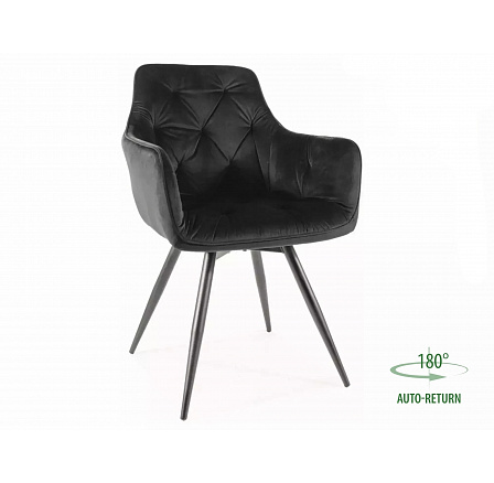 Jídelní otočná židle MANGO VELVET, Černý Bluvel 19/Černá Jídelní otočná židle MANGO VELVET, Černý Bluvel 19/Černá