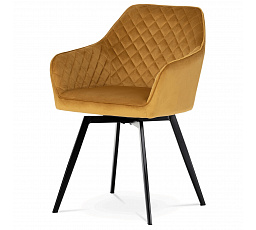 Jídelní židle, žlutá, sametová látka, DCH-425 YEL4