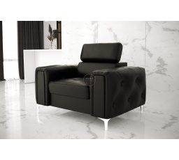 Křeslo ORION přírodní kůže - černá kůže