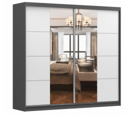 Šatní skříň MULTI 38, Šedá/Bílá