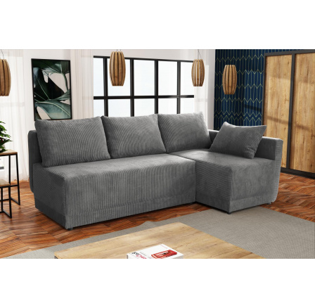 Rohová sedací souprava Neklan P tmavě šedá Rohová sedací souprava Neklan P tmavě šedá