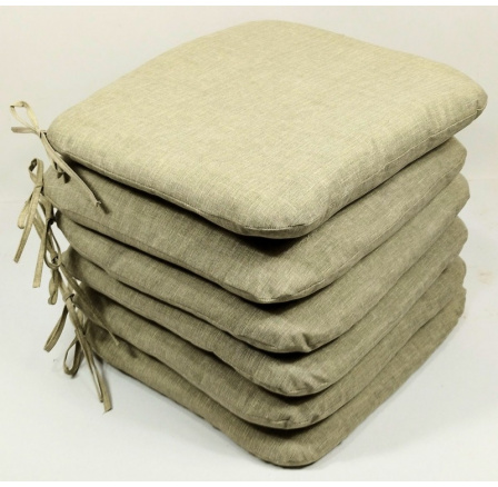 Sedák 40x40 cm látka tmavě béžový melír - set 6 kusů