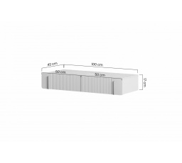 MALMI Toaletka 100 2SZ - kašmír / zlatá / závěsná