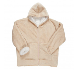 Bunda zateplená na zip/snudie s kapsou béžová