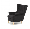 Křeslo ušák, černá látka, AK-388 BK2