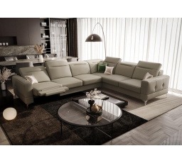 Rohová sedací souprava MALIBU MAX , relax 320x250 přírodní kůže - levá