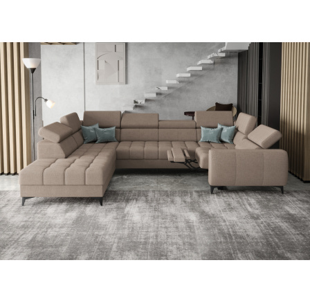 Rohová sedací souprava PORTO MAX I , relax 225X350X193 cm - levá, béžová