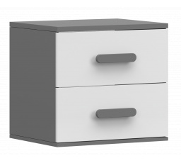 Noční stolek SMYK II - 22, Šedá/Bílá/Šedá