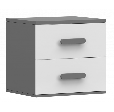 Noční stolek SMYK II - 22, Šedá/Bílá/Šedá Noční stolek SMYK II - 22, Šedá/Bílá/Šedá