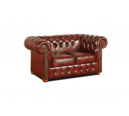 Pohovka Chesterfield Classic 2 kůže bordó