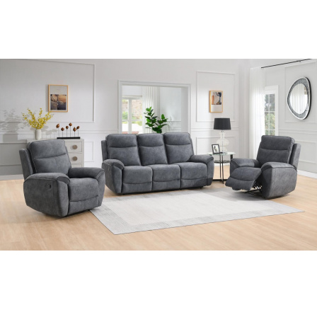 Polohovací sedací souprava Doncaster 3+1+1 014 šedá Polohovací sedací souprava Doncaster 3+1+1 014 šedá