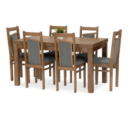 Jídelní set Magnum 6 dub lefkas/šedá