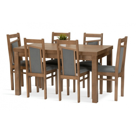 Jídelní set Magnum 6 dub lefkas/šedá
