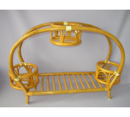 Ratanový stojan na 3 květiny oblouk