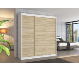 Posuvná skříň MEGAN 200 Bílá+Sonoma