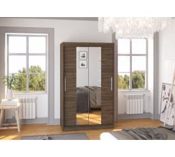 Posuvná skříň se zrcadlem SANTOS 120 Choco+Choco