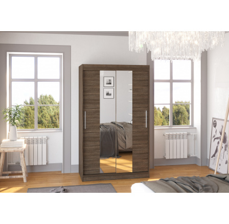 Posuvná skříň se zrcadlem SANTOS 120 Choco+Choco