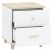Noční stolek GOODY 2S, Bílá/Akácie