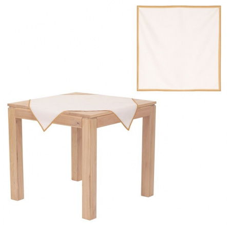 Ubrus vánoční - zlaté okraje, krémový, 100% polyester, 80 x 80 cm