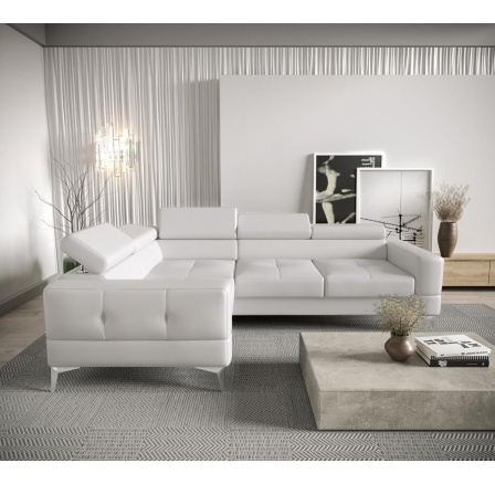 Rohová sedací souprava TOSCANIA 250x180 - bílá eko kůže , levá