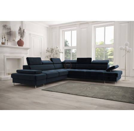 Rohová sedací souprava GALAXY MAX 280×280 - modrá , levá