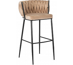 Barová židle FLORES Béžový Sametový