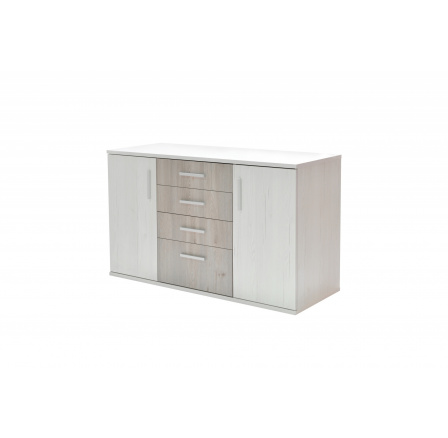 DOMINGO (DESIRE) KOMODA dvoudvéřová se 4 šuplíky - dub nelson / pino aurelio bílá kolekce "FN" (K250)