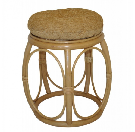 Ratanová taburetka široká medová polstr matylda béžový