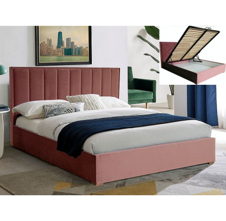 Postel MARANI II VELVET, 140x200 cm, Starorůžový Bluvel 52 Postel MARANI II VELVET, 140x200 cm, Starorůžový Bluvel 52