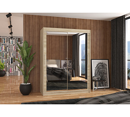 Posuvná skříň se zrcadlem PERMO 150 Sonoma+Sonoma