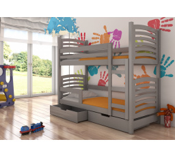 Dvoulůžková patrová postel s matracemi OSUNA Gray