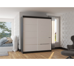 Šatní skříň s posuvnými dveřmi SPECTRA 180 Černá+Bílá