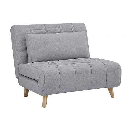 Rozkládací křeslo BILLY, šedý potah 137/buk