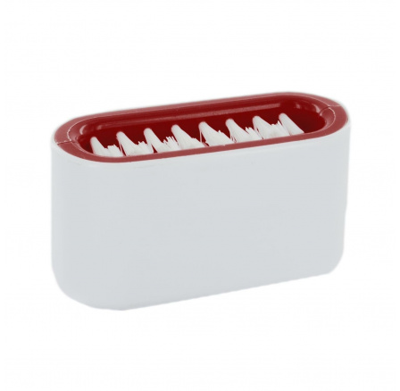 Kartáč na čištění příborů s přísavkou červený