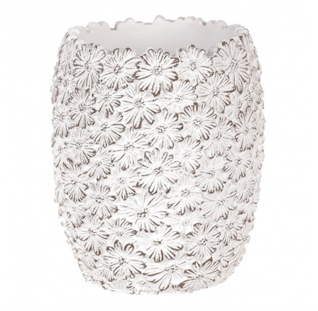 Obal betonový - květinový vzor, barva bílá