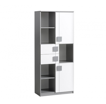 Systém "GUMI" G2 (Regál 2D 2S) - Barva: bílý brilant