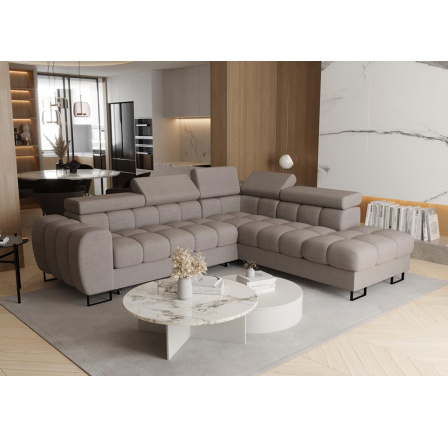 Rohová sedací souprava ASPEN 260x225 cm - šedá , pravá