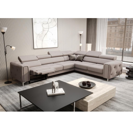 Rohová sedací souprava s funkcí , relax ORION I 325x255 cm - pravá, béžová