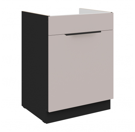 Dolní skřínka ARONA - 60 ZL 1S BB, Černá mat/Kašmír