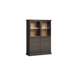 Vitrína LUCCA W4D2S, Černá s LED osvětlením