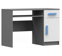 Psací stůl SMYK II - 08, Šedá/Bílá/Modrá
