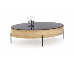 Konferenční stůl ZENGA s funkcí černý / zlatý dub