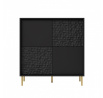 Komoda BULLET KM-2, černá/zlatá